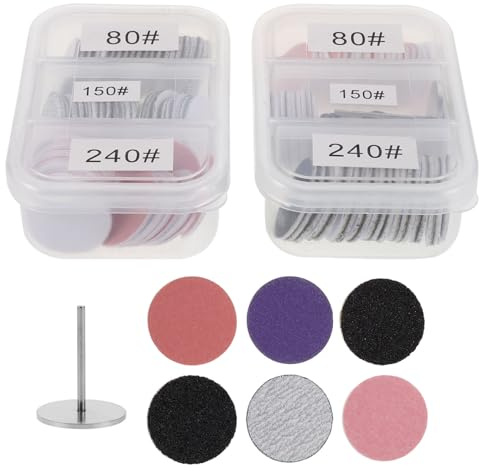FOMIYES 2 Set Sandpaper Discs Nail Tool Kit with Colorcoded Grit Foot File Replacement Pads for Professional Nail Care and Foot Grinding