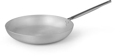 FLONAL - Pura Induzione, Padella in Alluminio Puro 99% Senza Rivestimento e Durata Illimitata, Manico Inox AISI 441, Adatta a Tutti i Fuochi Inclusa Induzione, Diametro 32 cm