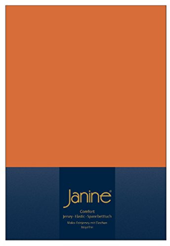 Janine Spannbettlaken Elastic 5002, Gr. 200x200 cm, Fb. 67 rost-orange, Elastic-Jersey