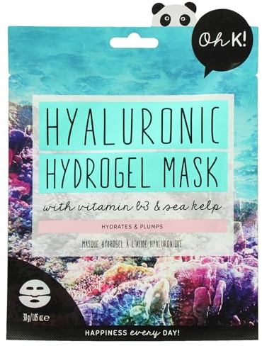 Oh K! Hydrogel Mask - Moisturizing Face Mask Sheet - Hydrating Face Sheets - Rich in Hyaluronic Acid, Niacinamide - Korean Skincare - 1 Pc