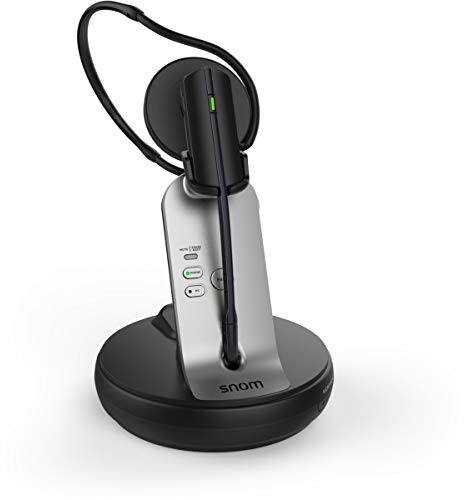 Snom A170 DECT-Headset (HD-Audioqualität, Rauschunterdrückung, 3 Tragevarianten, DECT mit großer Reichweite bis zu 50 m, Telefon und PC mit zwei Verbindungen), 00004387, Schwarz