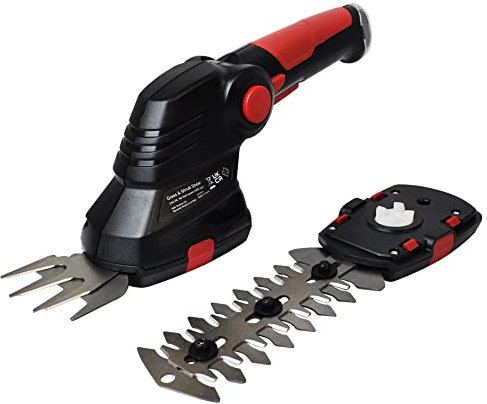 Grass Shears Electric RocwooD 2 In 1 Garden Lawn Cordless Handheld Grass Shears And Hedge Trimmer Clipper Shrub Lightweight 3.6V Battery And Charger Included Black Red