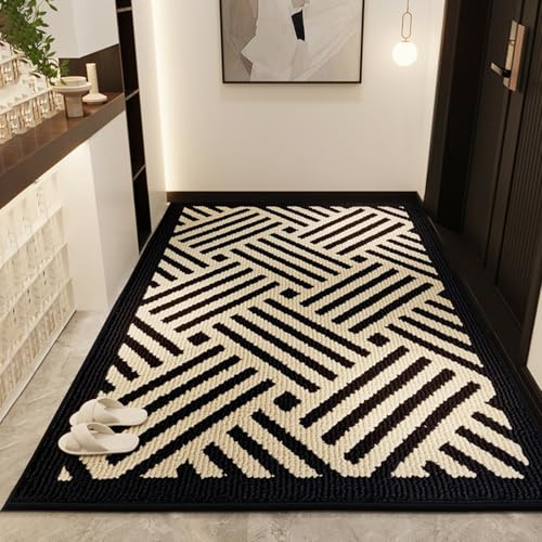 Senerma Felpudo Entrada,60x90cm Alfombra Absorbente Entrada Impermeable y Lavable para Atrapar,Alfombrilla Antideslizante,Pasillo,Cocina,Dormitorio Felpudo de Entrada-Gris