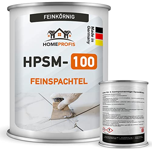 Home Profis® HPSM-100 Feinspachtel auf Epoxidharz Basis (4,8 kg) Spachtelmasse Füllspachtel Reparaturspachtel GFK Holz Beton Estrich Autoreparatur Bereichsausbesserung