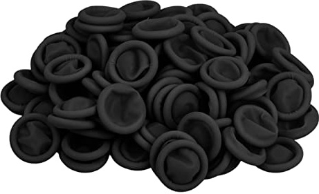 100 Pcs Disposable Finger Protectors, Finger Cots, Latex Anti-Static Finger Tip Rubber Protect Keeping Dressing Dry and Clean, for Beauty Electronic Repair (Black)