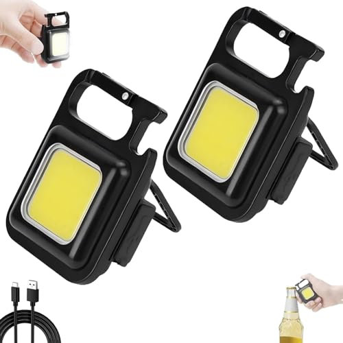 SSQOEGHF Nyckellampa, nyckelring lampa, vit rad nyckelring lampa, 3 ljuslägen, bärbar nyckelring LED-arbet, lämplig för camping och fiske