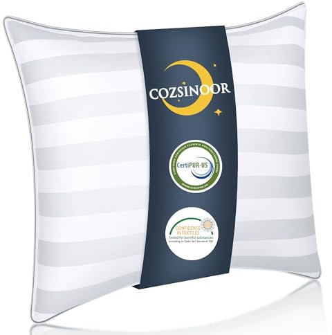 COZSINOOR Kopfkissen 80x80 cm mit 1400g Kissen Füllung, Kissen 80x80 mit Doppelte Hohlfaser, Kissen für Allergiker, Schlafkissen für Seitenschläfer, Rückenschläfer, Bauchschläfer, Waschbar Polster