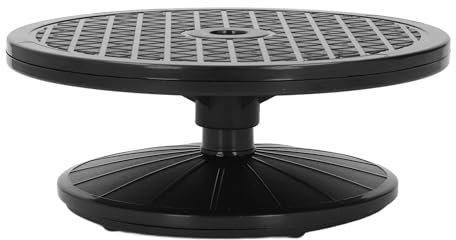 ZASCHMOY Farbspritz-Drehteller, Drehbarer Drehteller mit Bildhauerrad, Rotierender Arbeitsständer aus ABS-Kunststoff, Schwarzer Drehtischständer Zum Malen, Formen, Kuchen, Dekorieren,