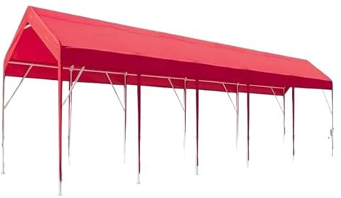 MNEVZX Tendone Garage Carport Esterno Casa Patio Gazebo Garage Mobile Tenda da Sole Impermeabile Tenda da Giardino Spazio Aperto PergolaN Box Auto da Esterno(A 4x8m Red)