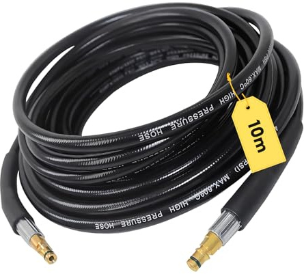 SHYICHENG 10m High Pressure Washer Hose for Karcher K2 K3 K4 K5 K6 K7, Replacement Rubber Hose, Quick Click Plug Connector