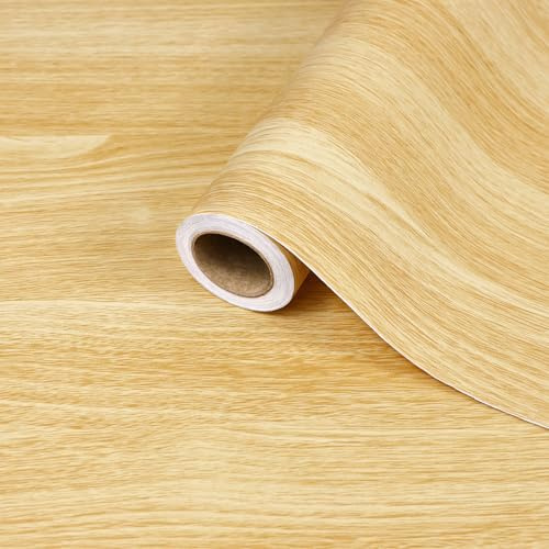 ReeyderArt Wood Effect Wallpaper Natural Oak Wood Grain Self Adhesive Vinyl Film, Removable Waterproof Contact Paper for Furniture, Kitchen Worktop, Windowsill, Countertop, Cabinets 40 x 300 cm