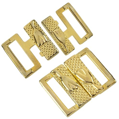 AERZETIX – Lote de 8 cierres clip para tirantes de bikini bañador con motivo “tulipán” | paso para cinta 13 mm | metal color dorado