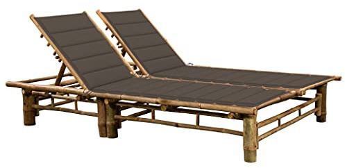 Generico Lettino Prendisole Doppio con Cuscini in bambù,Mobili,Mobili da Giardino,Mobili e sedie da Giardino,Sdraio da giardino-3063953