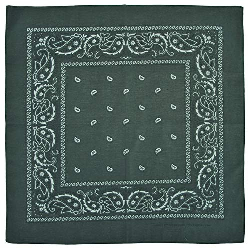 Bandana tyg mörkgrön 55 x 55 cm 100 % bomull huvudduk halsduk