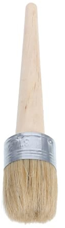 40mm Round Paint Brush for Furniture - Natural Bristle Waxing Tool | Ergonomic Wooden Handle for Chalk Wax & Home Decor