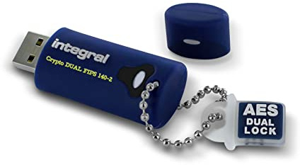 Integral 64GB Crypto-140-2 256-Bit 3.0 USB Stick Verschlüsselt - USB Stick Passwort geschützt - FIPS 197 Zertifiziert, Robustes, dreilagiges, wasserdichtes Design XTS-AES