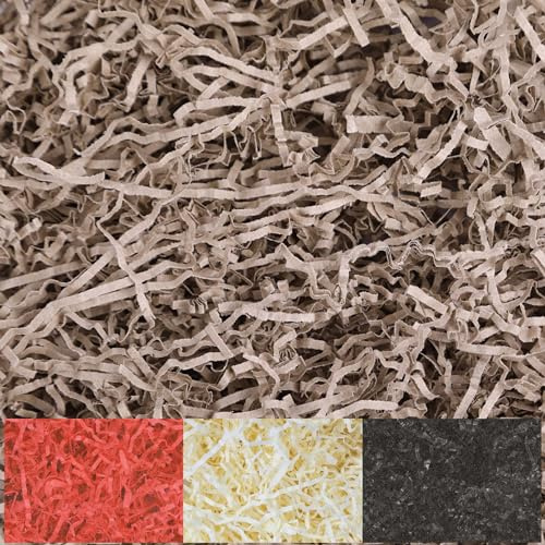 Creative Deco 200g ECO Virutas Papel Triturado Relleno Cajas Regalo Kraft Marrón | Material de Embalaje para Cesta, Caja, Paquete, Navidad | Reemplazo de Lana de Madera | Viene en Embalaje Azul