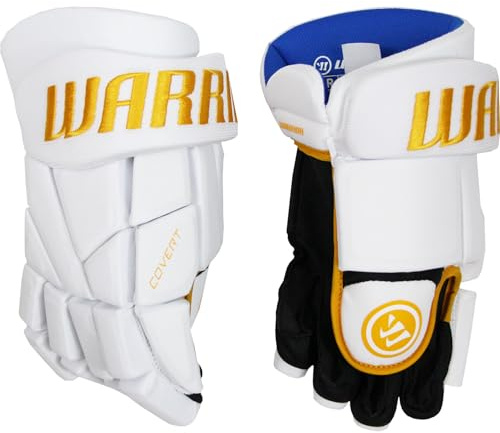 Warrior Covert team ishockeyhandske junior vit-guld specialutgåva