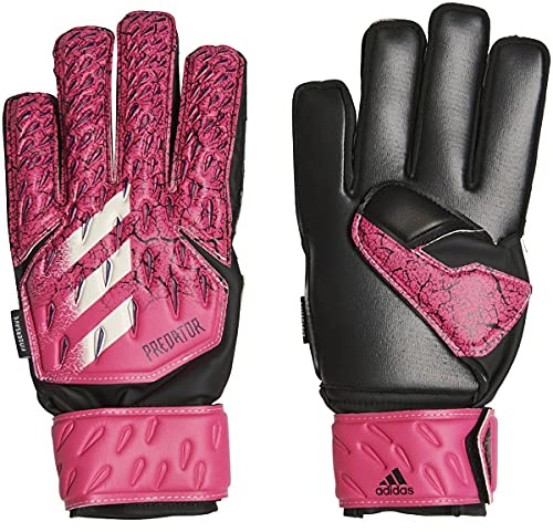 adidas Unisex-Youth Fingersave Predator Match Goalie Gloves, Shock Pink/Collegiate Purple/Black/White, 6