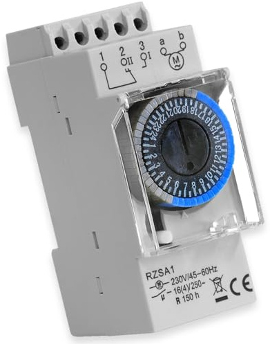 RELTECH Zeitschaltuhr RZSA1, 230 V, DIN-Schiene, Analog