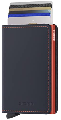 Secrid Slimwallet Nightblue & Orange Taille Unique Unisexe Adulte, Bleu Nuit et Orange, Talla única, Moderne