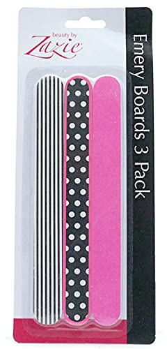 Zazie Assorted Emery Boards Nail Files Salon Various Designs(Pack of 3) - ASSORTED