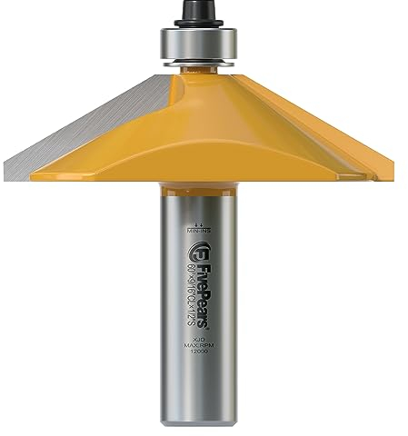 FivePears Fasenfräser-Bit, 1,27 cm Schaft, 60 Grad, 9/16 Zoll Schnittlänge, Kantenformung, abgeschrägte Hartmetallbestückte Fräser mit Lager, Gehrungswinkel, Fräser Werkzeug