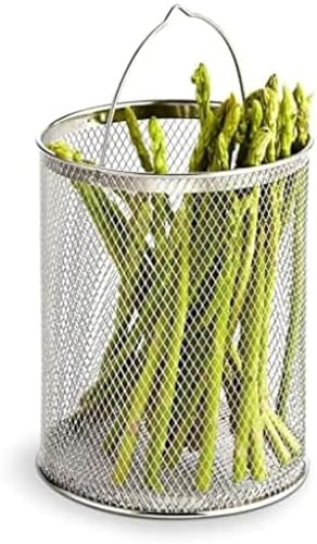 Panier À Friture 3,5 L/118,3 Oz Panier en Fil d'acier Inoxydable Pot À Asperges Panier Intérieur Passoire À Pâtes À Asperges Panier À Frites 5,7 X 7,4 Outils De Cuisine,HaoAMZ