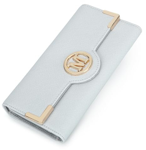 Miss Lulu Damen Geldbörse Lange Portemonnaie Damen PU Leder Elegante Brieftasche Kartenfächer Geldbörse mit Mehreren Kartenfächern, Mehrfarbig mit Handyfach