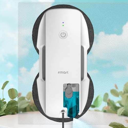 Fmart Robot de limpieza de ventanas automático con spray ultrasónico y control remoto para interiores y exteriores, para edificios altos, ventanas y techos (T9)