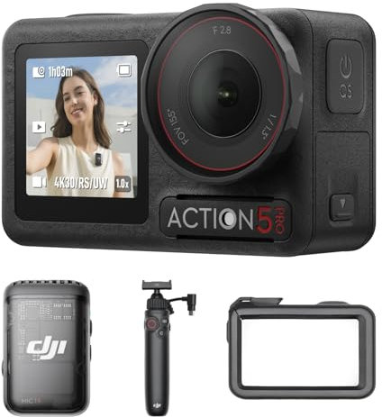 DJI Osmo Action 5 Pro Standard Combo, Waterproof Camera With 1/1.3 Sensor, 4K/120fps Video, Subject Tracking, Stabilization, Dual OLED Touchscreens, Action Camera 4K Ideal for Sports, Vlog
