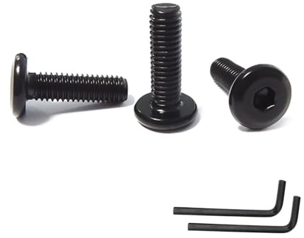 SHUNCHG 20 Pezzi M6x25 mm Viti a Testa Piatta con Esagono Incassato, in Acciaio Inox A2 V2A, con Finitura Ossido Nero e Filettatura Completa con 2 Chiavi Esagonali a Brugola