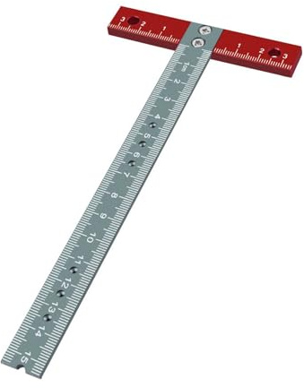 Regla Cuadrada en T, Herramienta de Elaboración de Dibujo de Carpintería de Metal de Aleación de Aluminio con Escala, Herramientas de Diseño y Medición para Arquitecto, Regla de