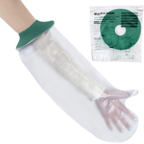 Waterproof Arm Cover for Shower & Bath - Adult - Reusable Waterproof Cast Protector Arm Sleeve Made with a Soft, Stretchy Silicone Seal & High Grade PVC Body – Small-Medium, Upgraded Design