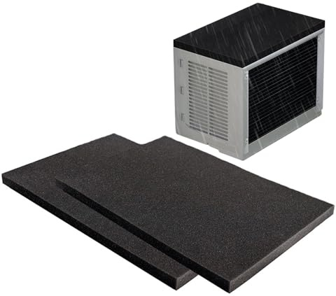 2 cojines de goteo de aire acondicionado, almohadilla de aire acondicionado con almohadilla magnética, barrera de ruido, cubierta de lluvia extraíble para exteriores, 43 x 60 cm