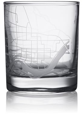 Lhasa - Set di 2 bicchieri da whisky con mappa della città, bicchieri rocce, 10 oz10,141,7 g, bicchieri vecchio stile per bere Scotch, Bourbon, whisky, cocktail, cognac, vodka, gin, tequila, rum
