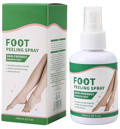 Fot scrub spray, omedelbar fotskrubb – avlägsnar död hud, exfolierat/hydrerar grova fötter, 120 ml dagligen, resor, fitness, mot torra hälsprickor, ger slät hud (1 st)