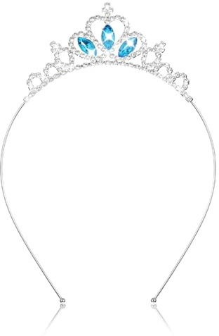 AUZUO Prinsesskrona tiara, diadem kristall tiaras för flickor småbarn parad krona strass pannband silver tiara för kvinnor flickor födelsedag bröllop halloween fest julklappar