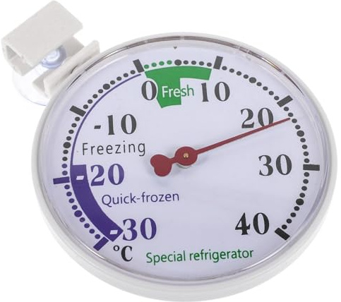 HOMSFOU Termómetro para Refrigerador y Congelador de 30 a 40°c Pantalla de Temperatura, Sensor Preciso, Indicador de Control para Conservación de Alimentos Frescos, Uso Doméstico