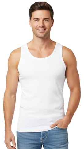 3X Mens 100% Cotton Sleeveless Vests White L