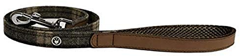 Rosewood Laisse en Cuir de Luxe pour Chien Tweed à Carreaux Écossais 102 cm