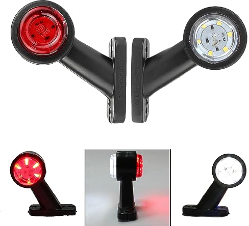 2 luces de posición para remolque, 2 unidades, 12 V, 24 V, con certificado E, luz de posición, para coche, camión, caravana, blanco y rojo