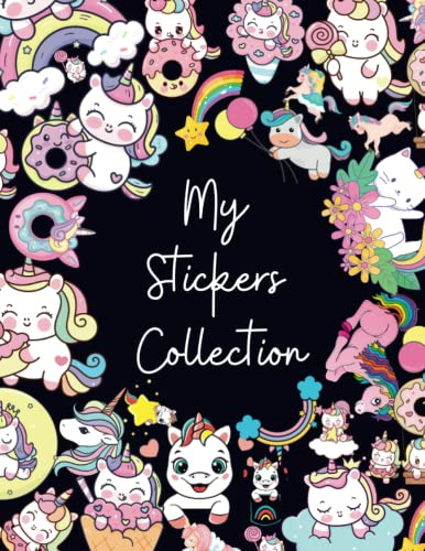 My Stickers Collection: Blank Sticker Book Album for Collecting Stickers | Sticker Collection Album for Kids - Unicorn theme Cover