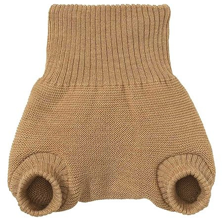 Disana Pantalones de pañales de lana 100% lana merino, cubierta de pañales (86-92, caramelo)