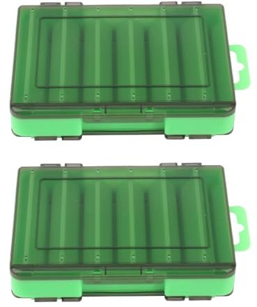 DONGKER Angel Köderbox, 2 Stuck doppelseitig Angler Tackle Box, wasserdicht Wobbler Box Hardbait Box für Angler, 13,8x10,3x3,1 cm