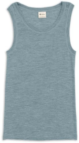 Engel Natur Herren Top Achselshirt 70% kbT-Merinowolle 30% Seide Made in Germany (54/56, Bergblau)