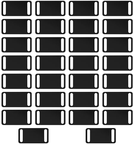 Diakey 30-pack tomma hundbrickor för lasergravering, skjut på aluminium metall hund katt halsband husdjur namn ID-etiketter tomma för gravering personlig, svart