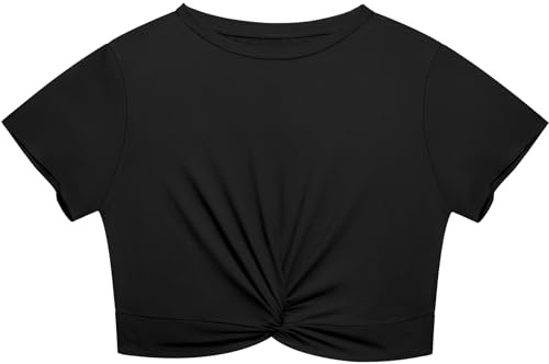 Lastshe Women's Plus Size Summer Crop Tops Short Sleeve Blouses Tie Front Tee T-Shirt Outfits,Black,4X