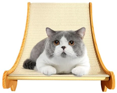 Tappetino per grattare per gatti in sisal per tavola da letto per gatti tiragraffi | Rampa da grattare riutilizzabile in sisal per animali domestici da piccola a media Tai