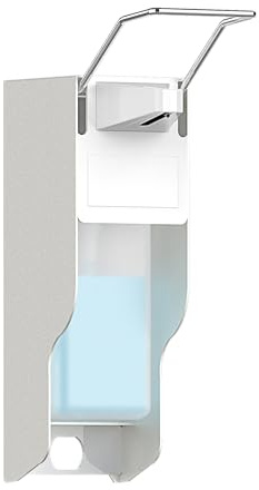 Eurospender 500 Ml Desinfektionsspender Wand Aluminium Seifenspender Wandbefestigung Mit Ellbogendruck Für Desinfektionsmittel Und Handseifen, Weißer Seifenspender